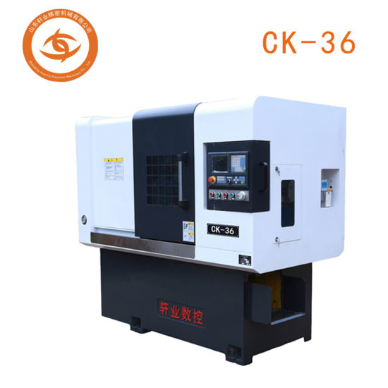 Xuanye Ck-36 سرير مائل عالي الدقة 90 درجة محرك سيرفو فولاذي مخرطة CNC