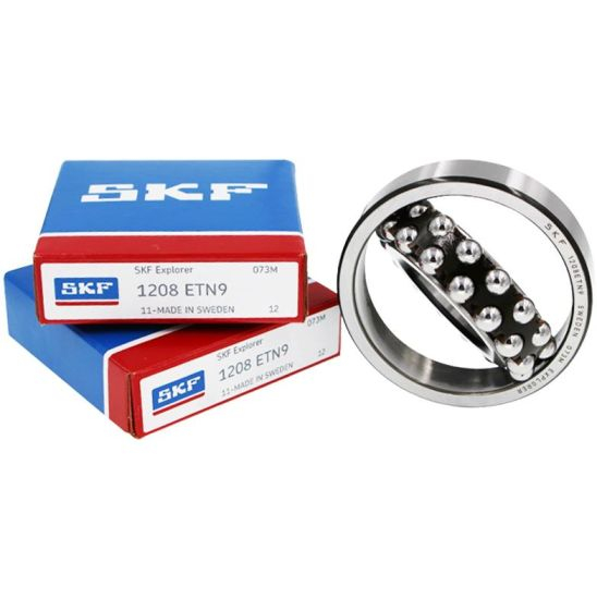 SKF منخفضة الضوضاء المحاذاة ذاتية محامل الكرات 1208 لقطع غيار السيارات